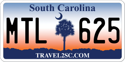 SC license plate MTL625