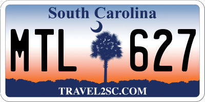 SC license plate MTL627