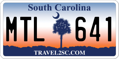 SC license plate MTL641