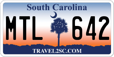SC license plate MTL642