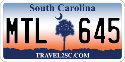 SC license plate MTL645