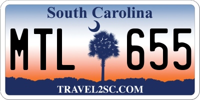 SC license plate MTL655