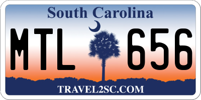 SC license plate MTL656