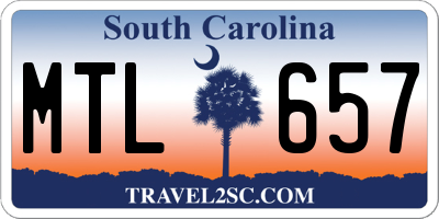 SC license plate MTL657