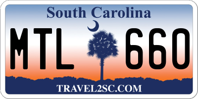SC license plate MTL660