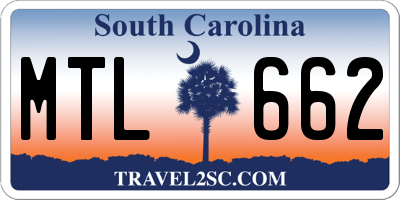 SC license plate MTL662