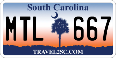 SC license plate MTL667
