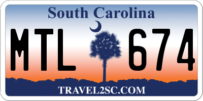 SC license plate MTL674
