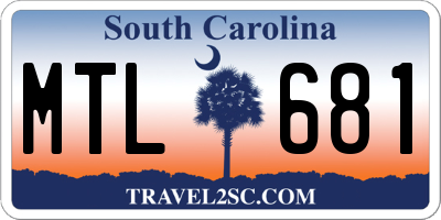 SC license plate MTL681