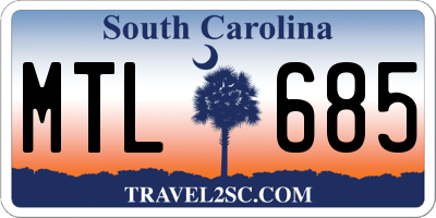 SC license plate MTL685