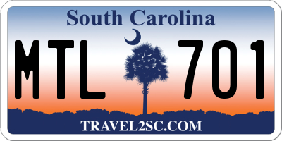 SC license plate MTL701