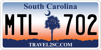 SC license plate MTL702