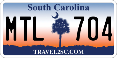 SC license plate MTL704