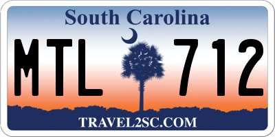 SC license plate MTL712