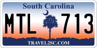 SC license plate MTL713