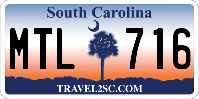 SC license plate MTL716