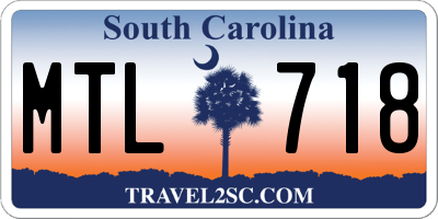 SC license plate MTL718
