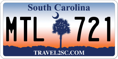 SC license plate MTL721