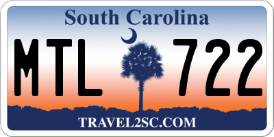 SC license plate MTL722