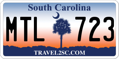 SC license plate MTL723