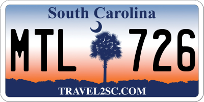 SC license plate MTL726