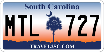 SC license plate MTL727
