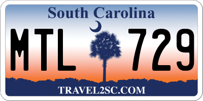 SC license plate MTL729