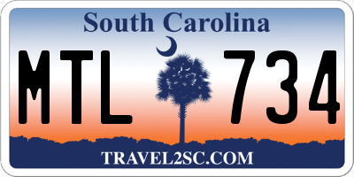 SC license plate MTL734