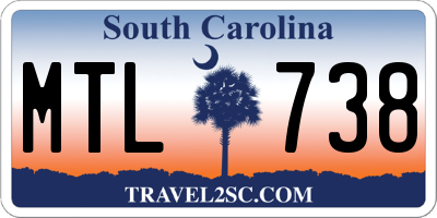 SC license plate MTL738