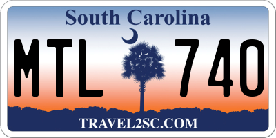 SC license plate MTL740
