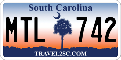 SC license plate MTL742