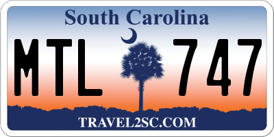SC license plate MTL747