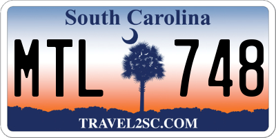 SC license plate MTL748