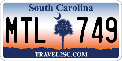 SC license plate MTL749