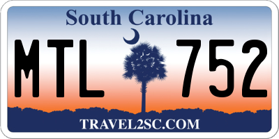 SC license plate MTL752