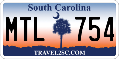 SC license plate MTL754
