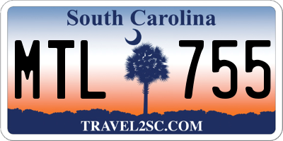 SC license plate MTL755