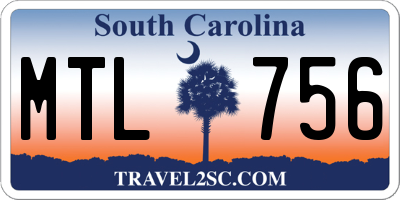 SC license plate MTL756