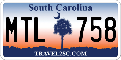 SC license plate MTL758