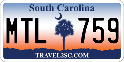 SC license plate MTL759