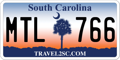 SC license plate MTL766