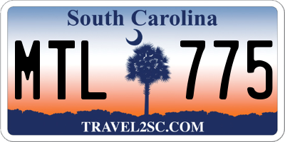 SC license plate MTL775