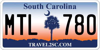 SC license plate MTL780