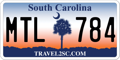 SC license plate MTL784