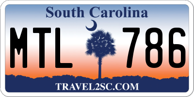 SC license plate MTL786
