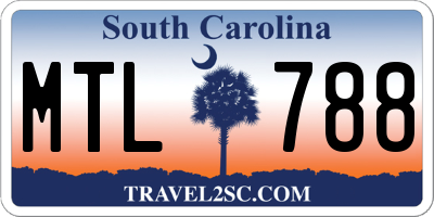 SC license plate MTL788