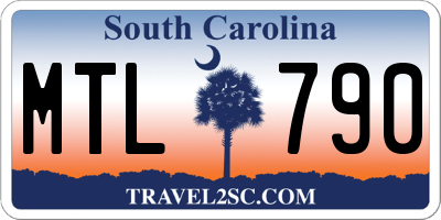 SC license plate MTL790
