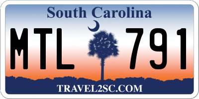 SC license plate MTL791