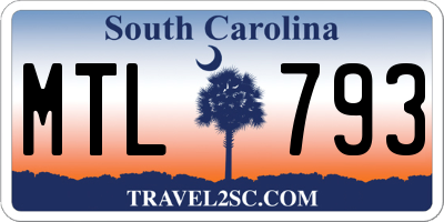 SC license plate MTL793