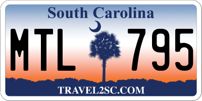 SC license plate MTL795